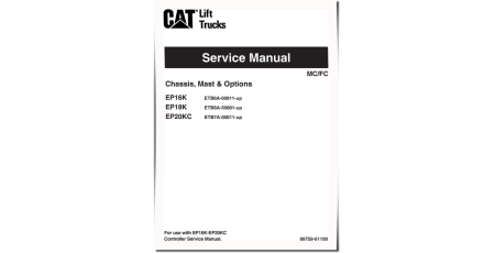 Caterpillar EP16K, EP18K and EP20KC Electric Forklift Truck Service Manual