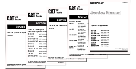Caterpillar GC35K, GC40K(STR), GC45K(STR), GC45K, GC55K(STR), GC60K, and GC70K(STR) Forklift Truck set of Service Manuals