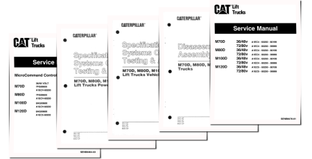 Caterpillar M70D, M80D, M100D, M120D Electric Forklift Truck set of Service Manuals